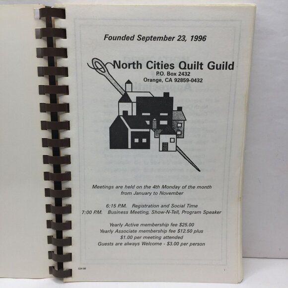 Favorite Recipes Of Quilters By North Cities Quilt Guild Cookbook 1990s Receipes - Picture 2 of 12
